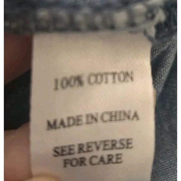 Scully Chambray Ruffle Faux Wrap Western Skirt XL Midi Boho Festival 100% Cotton - Picture 5 of 5